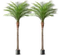 ZEEOZE 270cm Artificial Phoenix Palm Tree Tall Artificial Palm Trees with 21 Adjustable Leaves,Faux Phoenix Palm Plants for Outside Patio Pool Home Office Living Room Yard (2Pcs,270cm)