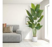 ZEEOZE Artificial Bird of Paradise Plant 230cm Tall Fake Tropical Palm Tree Large Fake Plants with 18 Silk Banana Leaves Faux Plant Indoor Decor Trees with White Pot for Home Bedroom Living Room Decor