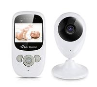 Zeepin SP880 Digital Wireless Baby Monitor with 2.4" LCD Display, Two-Way Audio, Night Vision, Temperature Sensor, Lullabies (White)