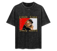 ZEERE T-Shirt Fashion Short Sleeve Little Simz Round Neck, Short Sleeve Cotton T-Shirt Black XL