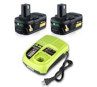 ZEERISA 5.0Ah 18V PBP005 Lithium Battery 2 Pack and P117 Charger Cmobo Replacement Compatible with Ryobi 18V Battery ONE+ Plus P108 P102 P107 P108 P189 P190 P197 PCL525B PCL515B Cordless Power