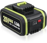 ZEERISA 5.0Ah Battery Replacement for Worx 20V Battery Compatible with WA3551 WA3551.1 WA3553 WA3553.2 WA3641 WG629E WG546E WU268 WX166.4 Trimmer Drill PowerShare Cordless Tools Li-ion 1-Pack