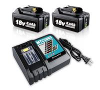 ZEERISA 5.5Ah 18V BL1860B Lithium Battery and DC18RC Charger Replacement Compatible with MAKITA 18V BL1830 BL1830B BL1860 BL1860B BL1850 BL1850B BL1840 BL1840B BL1815 BL1825 Cordless Power Tools