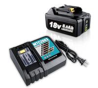 ZEERISA 5.5Ah 18V BL1860B Lithium Battery and DC18RC Charger Replacement Compatible with MAKITA 18V BL1830 BL1830B BL1860 BL1860B BL1850 BL1850B BL1840 BL1840B BL1815 BL1825 Cordless Power Tools