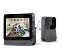 Zeerkeer Doorbell Camera Wireless, 1080P Smart Doorbell Security Intercom Video Camera Door Bell Video Doorbell Wireless No Monthly Fee, Two-Way Audio, Door Monitor, 4.3" IPS Screen
