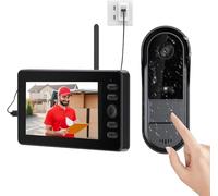 Zeerkeer Wireless Doorbell, 1080P Wireless Video Doorbell Camera with 4.3-inch IPS Screen Infrared Night Vision 70° Viewing Angle Wireless Video 2-way Intercom Doorbell USB Charging