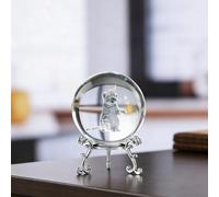 ZEERSHEE 60mm 3D Cat Crystal Ball with Stand Cat Lover Paperweights Cats Collectibles Themed Gift for Women Kids
