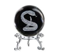 ZEERSHEE 60mm 3D Snake Crystal Ball with Stand The Snake Feng Shui Decor for Home Gift for Snake Lovers