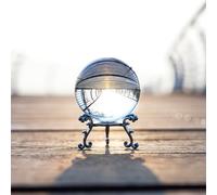 ZEERSHEE Glittering Crystal Ball with Stand Handmade Photo Prop for Magic Shooting Elegant Home Party Decoration for Women 60mm
