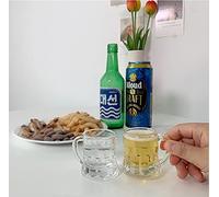 ZEESOON Mini Beer and Soju Glass Cup 2 Pcs for Sake and Soju, Liquor and Tea, Ideal for Gift, Tea, Parties, Housewarming