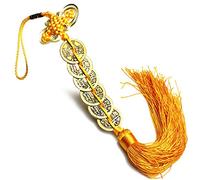 ZeeStar Chinese Feng Shui Five Emperor Money Coins for Wealth and Success with Chinese Knot Lucky Coins Golden Yellow (6 Coins)