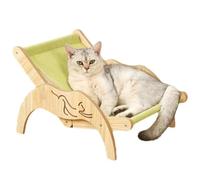 Zeetan 2 in 1 Cat Scratcher Cat Hammock Bed, Angle Adjustable Wooden Cat Beach Chair, Cat Furniture for Indoor Outdoor,Cloth