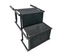 Zeetan Portable Dog Car Step Stairs, Folding Pet Climbing Ladder Ramp for Trucks SUV High Bed Outdoor Pet Hospital Pet Travel,Black,2 step