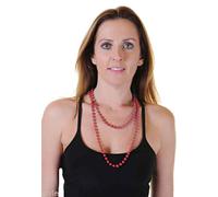 Zeetaq 80's Style 48in Plastic Bead Necklace (10 Colors) (Red)