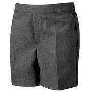 Zeetaq Boys Pull Up School Uniform Shorts Elasticated Pull On Black Grey Navy Ages 10 Years (Grey, 5-6 Years)