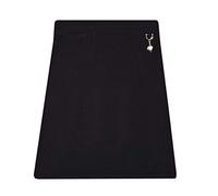 Zeetaq Girls School Uniform Lycra Plain Skirt Elasticated Back with Heart Attachment UK Age 2-16 Years (Black, 13 Years)