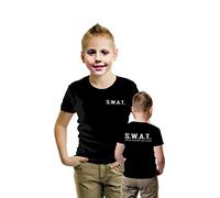 Zeetaq Kids Boys Children SWAT Printed T Shirt Top Fancy Dress Age 5-13 Years (Swat Black, 11-12 Years)