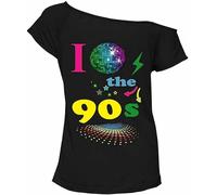 Zeetaq Ladies I Love The 80's T-Shirt Fancy Dress Costume Neon Festival Women's Outfit UK Size 8-26