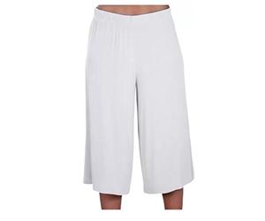Zeetaq New Women's Plus Size Cropped Plain Elasticated Waist Stretch Ladies Mini Culottes Shorts UK Size 8-26