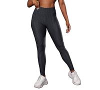 Zeetaq Womens Girls Waffle Textured Honeycomb Design Fashion Leggings Ladies Gym Sport Workout Bottom Leggings Yoga Pants Charcoal