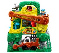 zeeyrak Dino Rescue Station Playset, 28-Piece Dinosaur Toy Set with Rotating Crane, Lights & Sounds, Rescue Truck, Ranger Figures & Dinosaur Toys for Kids Ages 3+