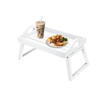 Zeeyrak Wooden Sofa Tea Tray - Snack Serving Tray, Fits Most Chair Arms - Grey