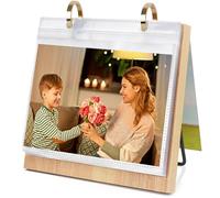 ZEEYUAN 5x7 Landscape Picture Frame for Office Desk 5x7 Flip Photo Album Horizontal Standing on Tabletop Photo Collection, Mother's Day Gift for Mom From Daughter Son