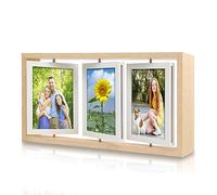 ZEEYUAN 6x4 Rotating Photo Frame Double Side-Display 6 Photos, Floating Picture Frame 4x6 Family Frame for Tabletop Display