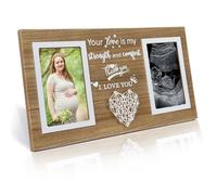 ZEEYUAN Baby Scan Photo Frame 6x 4 Desk Photo Frame Collage 2 Photos to Stand Up Wedding Gifts for Bride and Groom