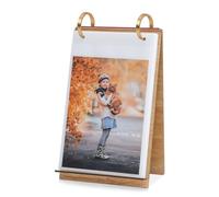 ZEEYUAN Calendar Photo Album 13 x 18 cm Insert Photo Frame Stand Wooden Holds 60 Photos