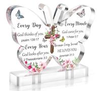 ZEEYUAN Christian Gift for Women, Inspirational Gifts for Daughter Thank You Gift for Teacher Acrylic Butterfly with Bible Verse and Prayers Religious Gifts Scripture for Home,Office Decor