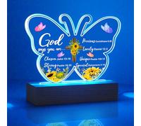 ZEEYUAN Christian Gifts for Women, Acrylic Night Light Baptism Gifts for Women, Religious Gifts for Teacher, Catholic Gifts Inspirational Gifts for Daughter Friends Girlfriends
