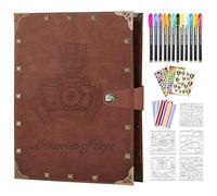 ZEEYUAN DIY Scrapbook Photo Album 60 Pages Leather Memory Photo Book 8.5x11 inch,Vintage Travelling Scrapbook Family Scrap Book Scrapbooking Supplies Kits for Couples