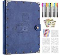 ZEEYUAN DIY Scrapbook Photo Album 60 Pages PU Leather Memory Photo Book 8.5x11 inch, Vintage Family Scrap Book Travelling Journal Scrapbook Scrapbooking Kits Gift for Couples Anniversary Birthday