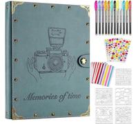 ZEEYUAN Photo Album Scrapbook Rivets DIY Memory Book with writing space as Album for Baby/Bridal/Wedding/Anniversary/Travel