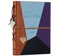 ZEEYUAN Photo Albums,Large Sweet Memories DIY Scrapbook Vintage Leather Refillable Pages Guest Book,Self Adhesive Scrap Book Anniversary Christmas Valentines Birthday Gifts for Girls (Blue Purple，L)