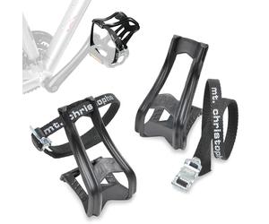 Zefal 43 Plus Toe-Clips & Christophe 515XL Toe-Straps, Black, L/XL