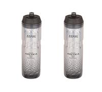 ZEFAL Pack Arctica 75 - Double Pack 750 ml Bicycle Drinking Bottles - Isothermal Bicycle Bottle - Odourless and Waterproof - BPA-Free Sports Bottle - Silver/Black