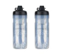 Zefal Arctica SC55 Insulated Cycling Water Bottle - Thermal Bottle Keeps Drinks Cold or Warm, Lockable Valve, BPA-Free, Road & MTB - Silver/Black, 2 x 550ml