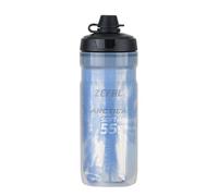 Zefal Arctica SC55 Insulated Cycling Water Bottle - Thermal Bottle Keeps Drinks Cold or Warm, Lockable Valve, BPA-Free, Road & MTB - Silver/Blue, 550ml