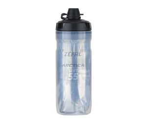 Zefal Arctica SC55 Insulated Cycling Water Bottle - Thermal Bottle Keeps Drinks Cold or Warm, Lockable Valve, BPA-Free, Road & MTB - Silver/Black, 550ml
