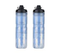 Zefal Arctica SC75 Insulated Cycling Water Bottle - Thermal Bottle Keeps Drinks Cold or Warm, Lockable Valve, BPA-Free, Road & MTB - Silver/Blue, 2 x 750ml