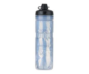 Zefal Arctica SC75 Insulated Cycling Water Bottle - Thermal Bottle Keeps Drinks Cold or Warm, Lockable Valve, BPA-Free, Road & MTB - Silver/Black, 750ml