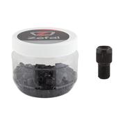 ZEFAL Brass Pump Valve Adaptor, Black, Presta Valve to Schrader Valve, Tub of 150