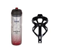 ZEFAL Pack Arctica 75 Silver-Red and Pulse B2 Black - Hydration Pack with Thermal Bottle for Bicycle and Bottle Cage for Bicycle - Bottle Cage with Water Bottle - 146 g