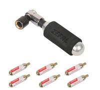 ZEFAL Bundle Pack - EZ Big Shot CO² Inflator & Six 16g CO² Cartridges - Compact, Lightweight, Fast and Effortless CO2 Pump - Black/Silver