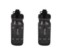 ZEFAL Pack Sense Soft 65 No-Mud - Double Pack Bicycle and Mountain Bike Water Bottles - Soft and Odourless Sports Bottle - BPA-Free Water Bottle - Silicone Valve - Smoke Black, 2 x 650 ml