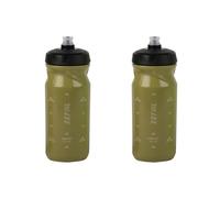 ZEFAL Pack Sense Soft 65 Bicycle and Mountain Bike - Set of 2 Soft and Odourless Sports Bottles - BPA Free Water Bottle - Silicone Teat - Olive Green, 2 x 650 ml