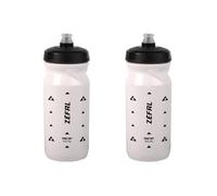 ZEFAL Pack Sense Soft 65 Bicycle and Mountain Bike - Set of 2 Soft and Odourless Sports Bottles - BPA-Free Water Bottle - Silicone Teat - White, 2 x 650 ml