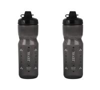 ZEFAL Pack Sense Soft 80 No-Mud Sports Water Bottle for Bicycle and Mountain Bike, Soft and Odourless, Bicycle Water Bottle, BPA-Free, Silicone Teat, Smoke Black, 2 x 800 ml
